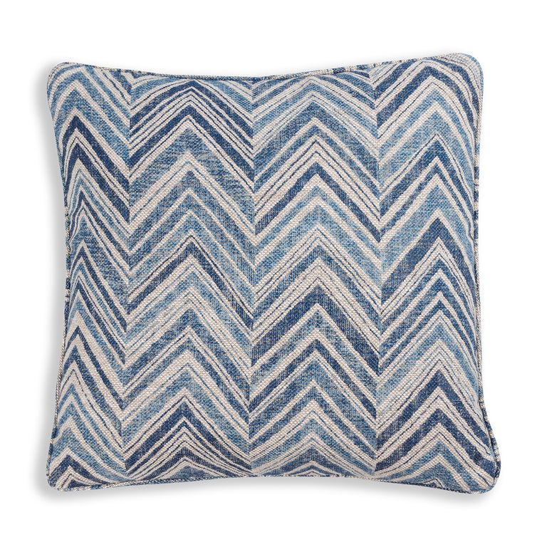 Square Cushion in Blue Flame Stitch