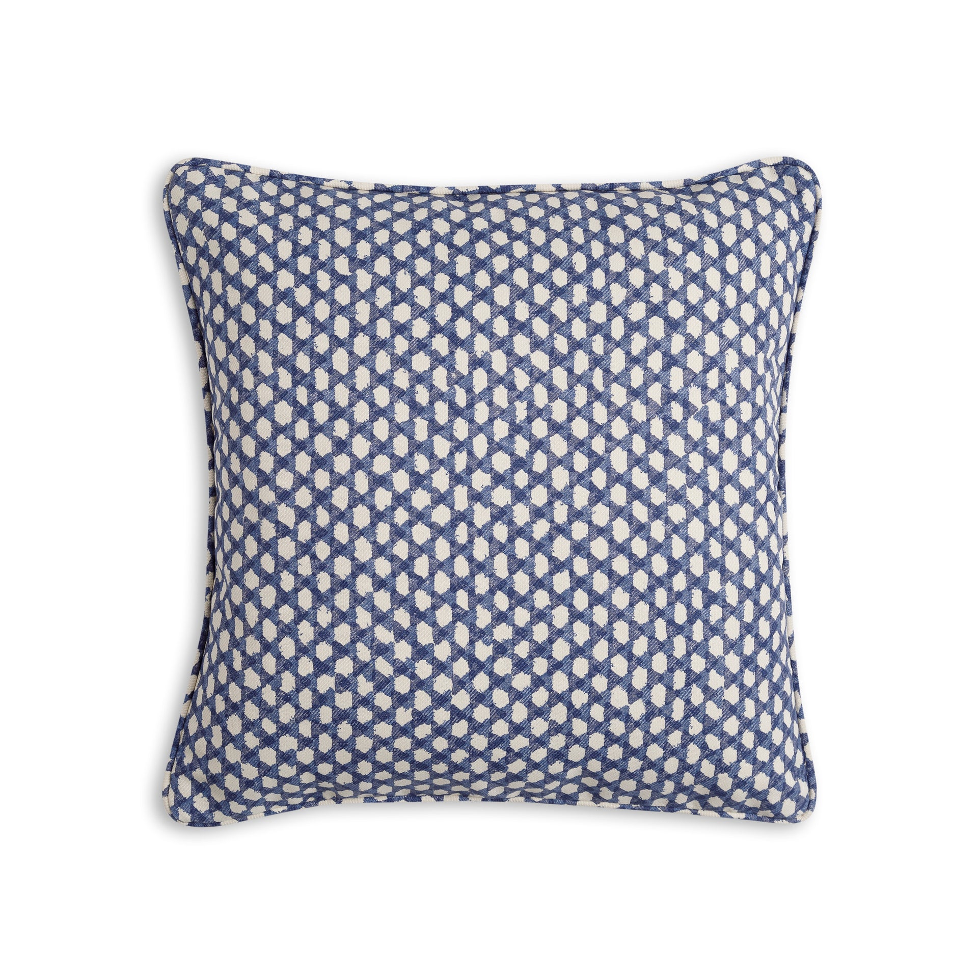 Square Outdoor Cushion in Blue Wicker