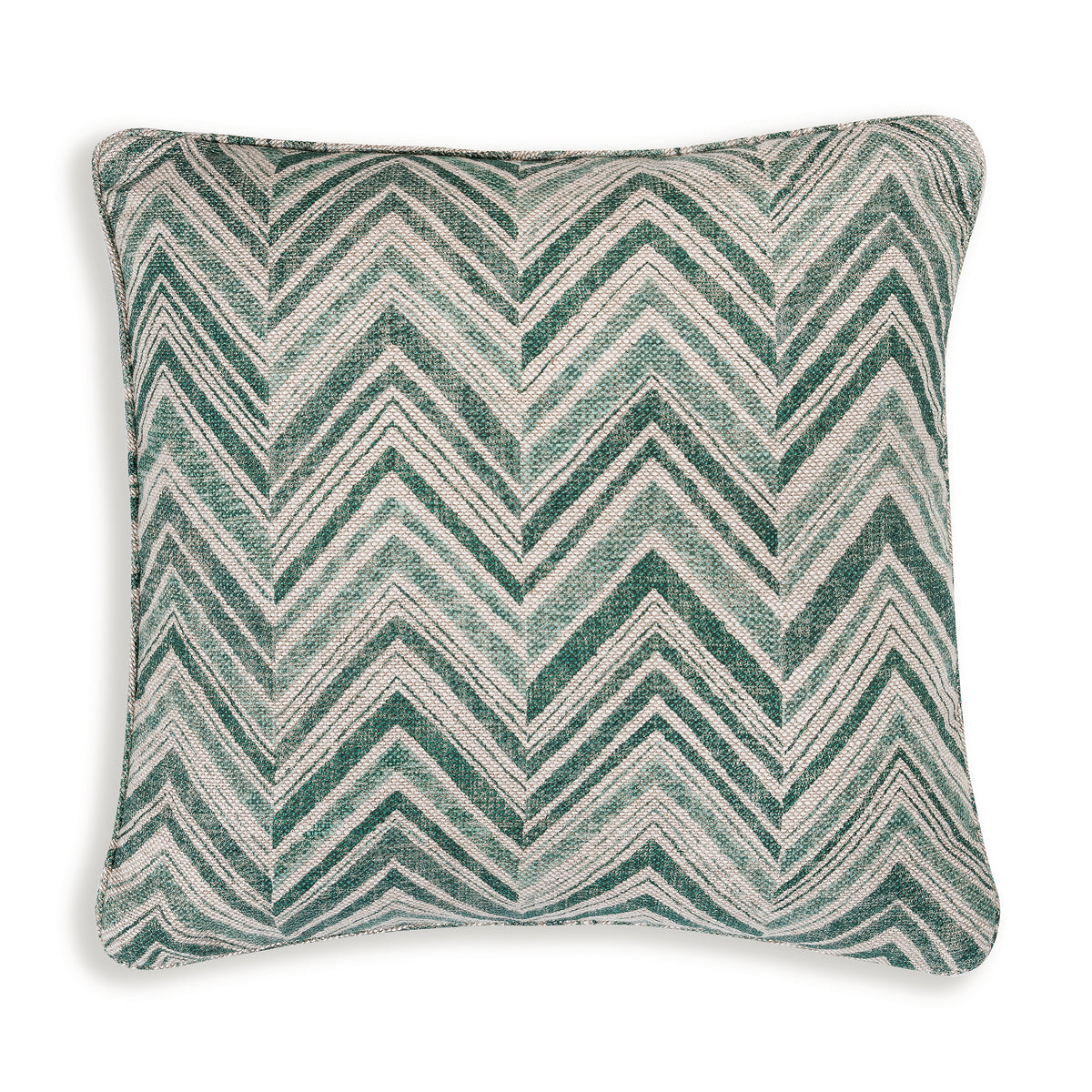 Square Cushion in Dark Green Flame Stitch
