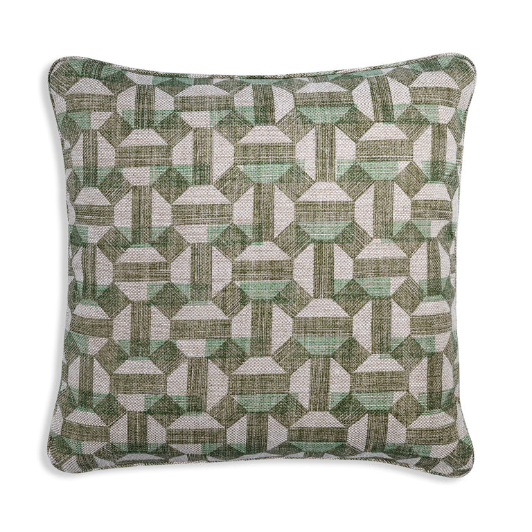 Square Cushion in Green Salina
