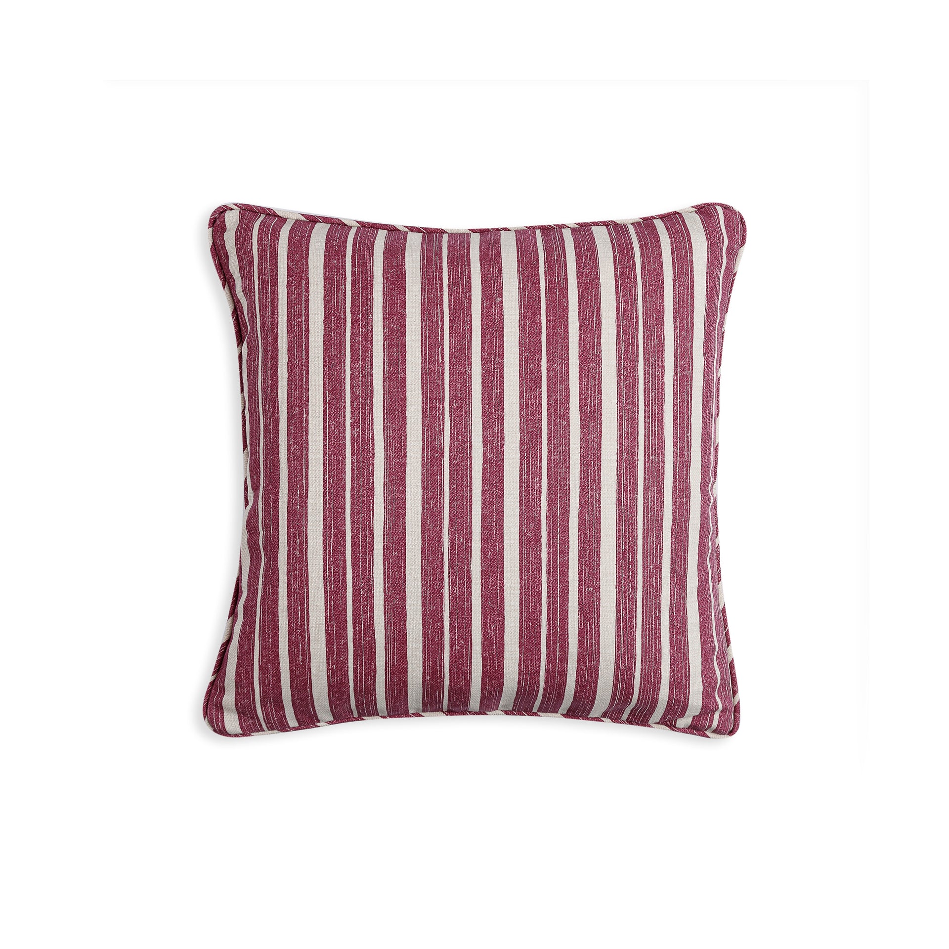 Square Outdoor Cushion in Pink York Stripe