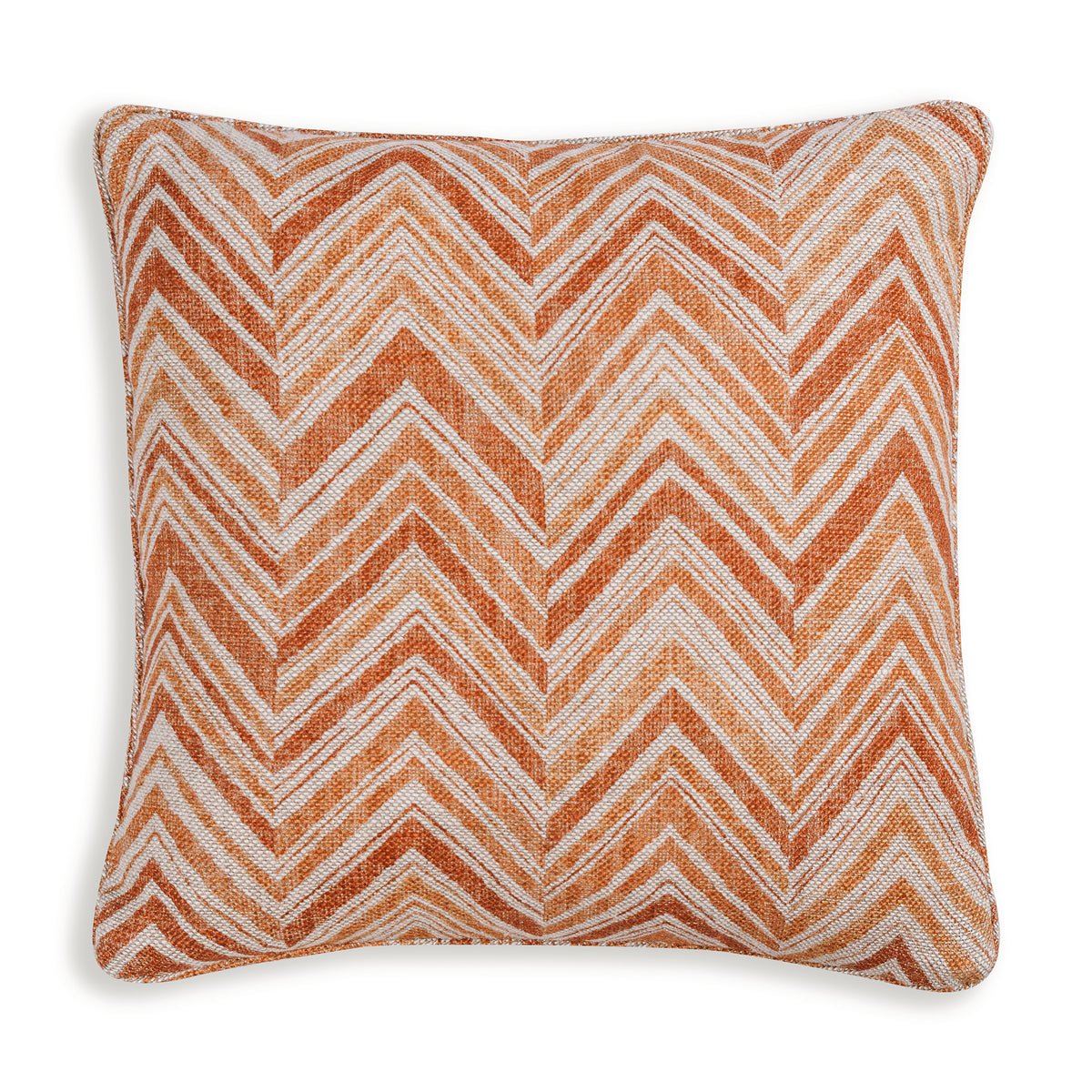 Square Cushion in Orange Flame Stitch