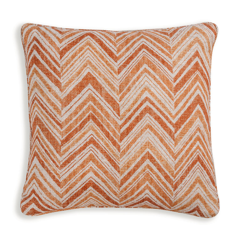 Square Cushion in Orange Flame Stitch