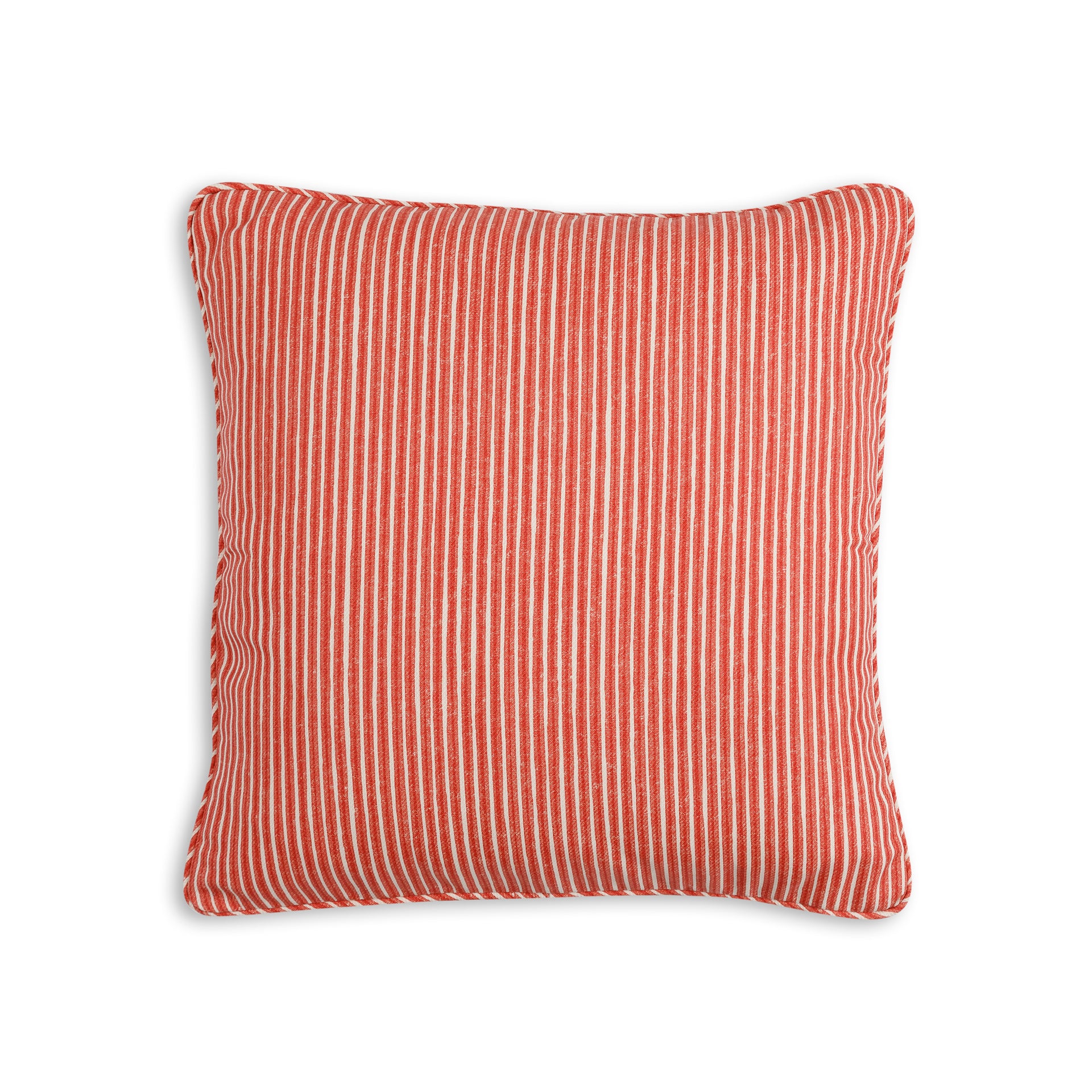 Square Outdoor Cushion in Red Poulton Stripe