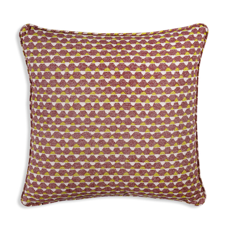 Square Cushion in Purple and Yellow Tara