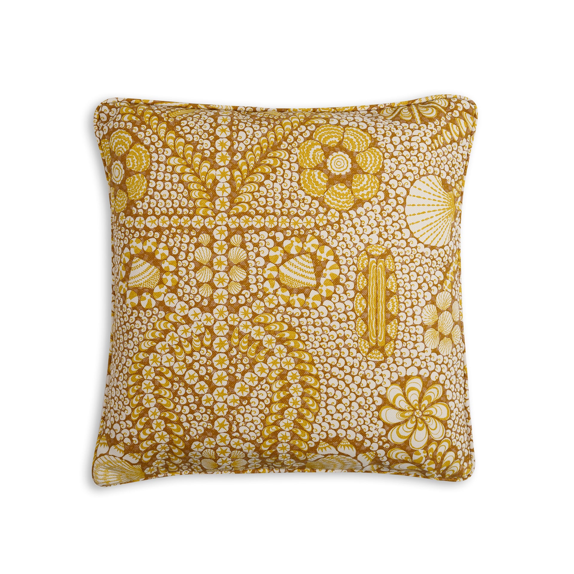 Square Outdoor Cushion in Yellow Shell Grotto