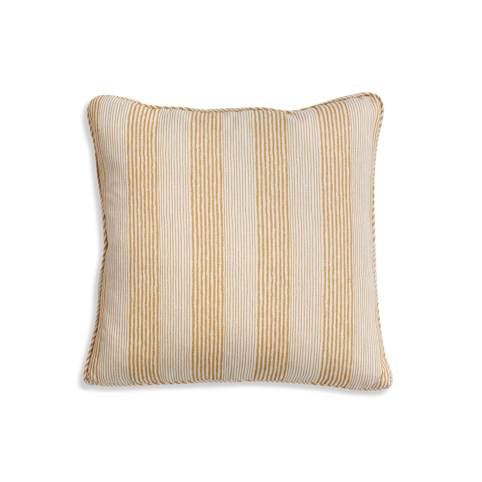 Square Cushion in Yellow Ticking