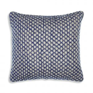Large Square Cushion in Blue Wicker