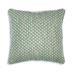 Large Square Cushion in Green Wicker