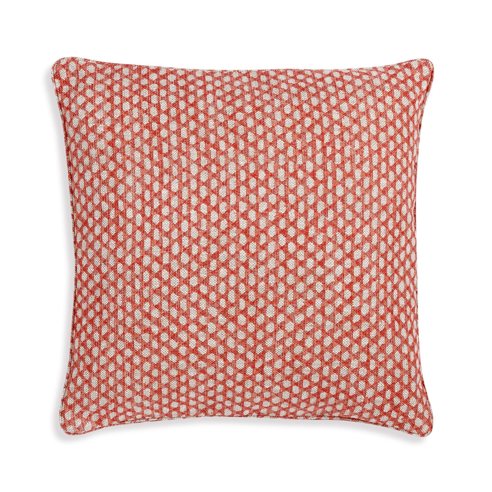Large Square Cushion in Red Wicker