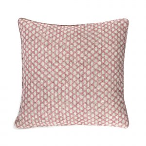 Large Square Cushion in Pink Wicker