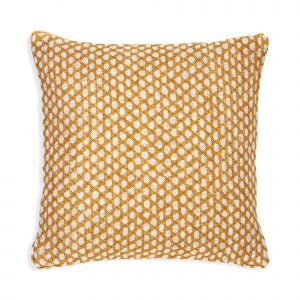 Large Square Cushion in Yellow Wicker