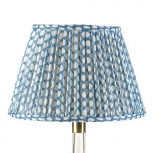 Empire Gathered Lampshade in Blue Wicker 025-1