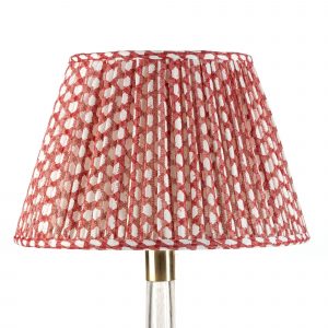 Empire Gathered Lampshade in Red Wicker 022-1