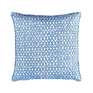 Small Square Cushion in Blue Rabanna