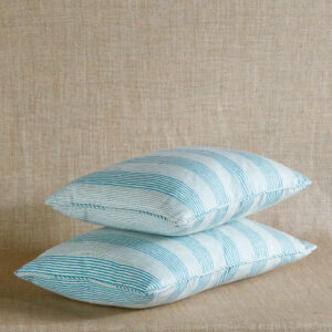 CUSHIONs stack-TEAL-TICKING-TI009-UNION-OBLONG